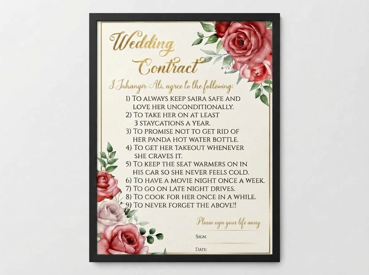 Wedding Contract Frames